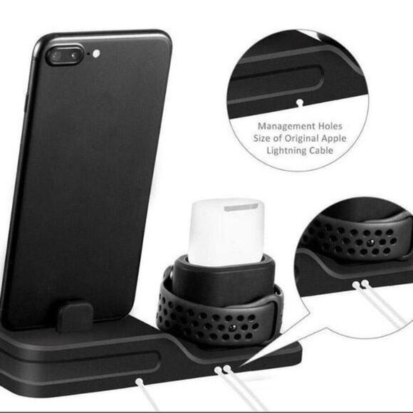 Isopeen 3-in-1 Multi-Function Desktop Charging Station - Black - Picture 10 of 12